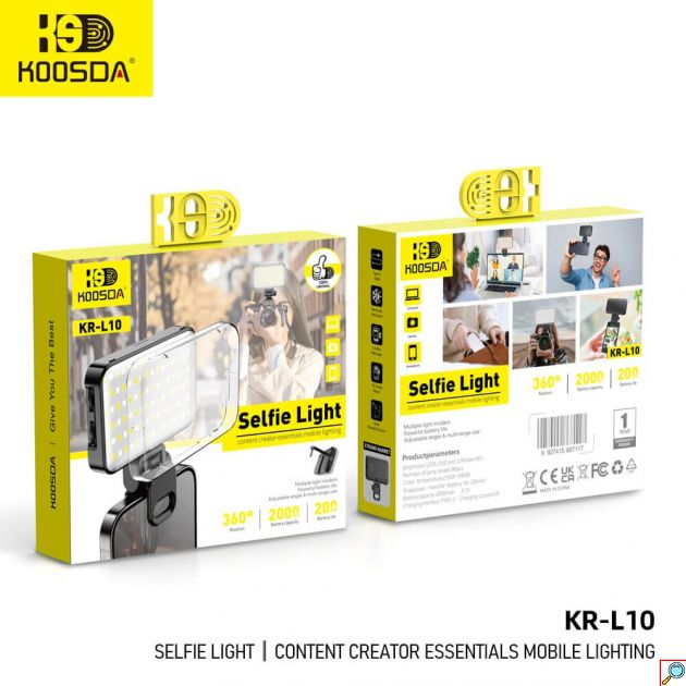 Φωτιστικό Selfie με 96 LED – Επαγγελματικός Φωτισμός 2500-9900K - Περιστροφή 360°, Μπαταρία 2000mAh, Κλιπ για Κινητό & Laptop