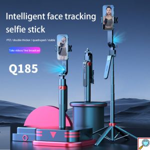 2 in 1 AI Selfie Stick & Gimbal Q185 με Αυτόματη Παρακολούθηση Προσώπου, Περιστροφή 360°, Τρίποδο & Ασύρματο Τηλεχειριστήριο