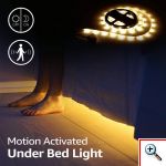 Σετ 2 Τεμαχίων Αυτοκόλλητες Ταινίες LED, 2x 120 cm, 2.8W με Αισθητήρες Κίνησης & Προγραμματισμό Χρόνου Απενεργοποίησης, 260 Lumens, OEM