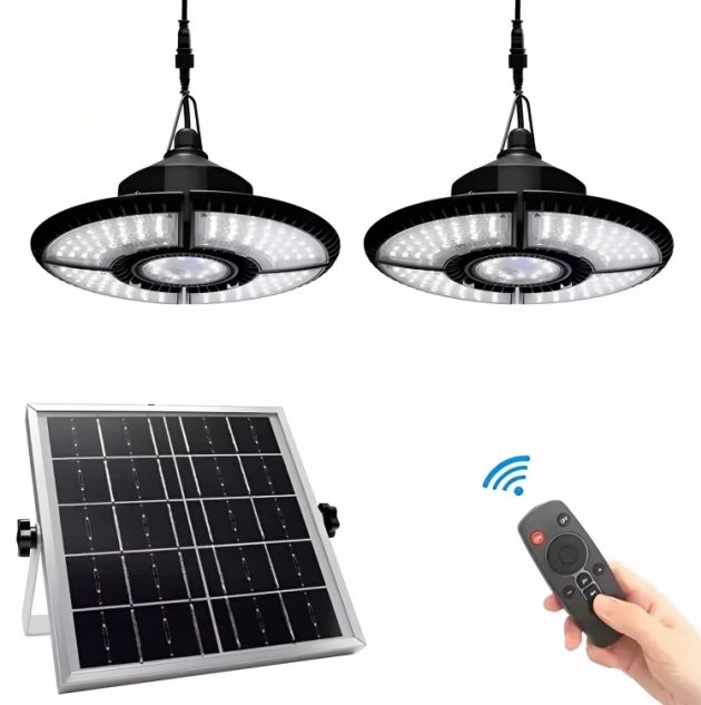 Σετ 2 Τεμαχίων Αδιάβροχο Ηλιακό Φωτιστικό 272 Led Λευκού Φωτισμού - 6500K - με Ανίχνευση Κίνησης και Τηλεχειριστήριο