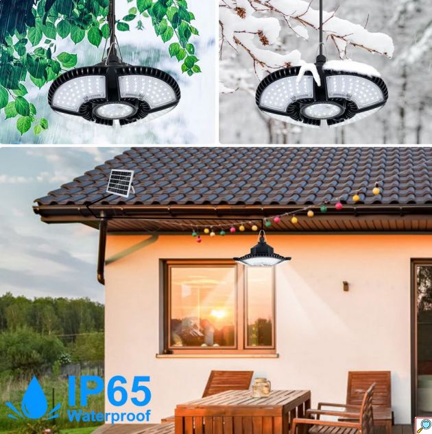 Σετ 2 Τεμαχίων Αδιάβροχο Ηλιακό Φωτιστικό 272 Led Λευκού Φωτισμού - 6500K - με Ανίχνευση Κίνησης και Τηλεχειριστήριο