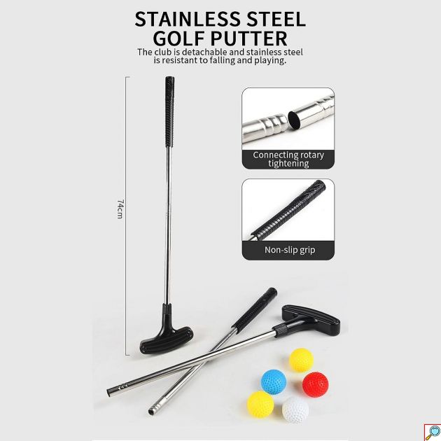 Παιδικό Σετ Golf με Τάπητα Putting 7888-46A – Εξάσκηση Ακριβείας - 3 Τρύπες, 12 Μπάλες, Εσωτερικού & Εξωτερικού Χώρου, για Παιδιά 3+