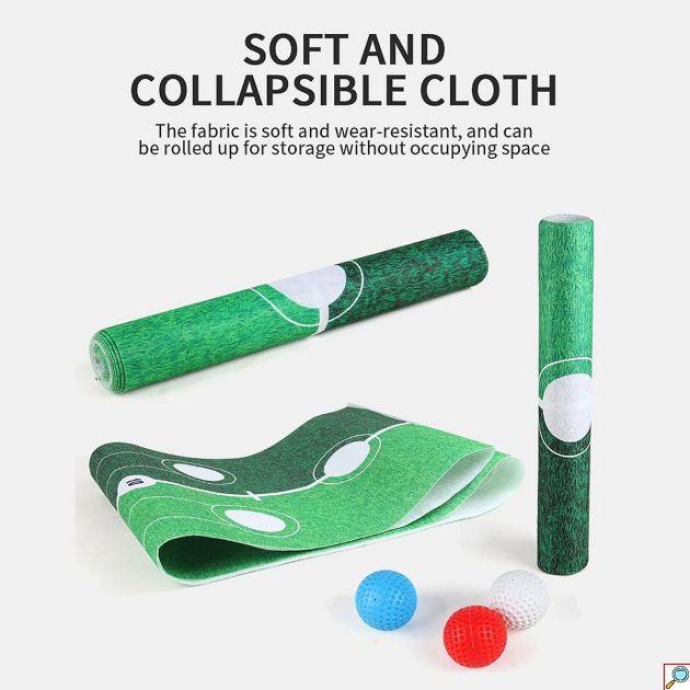 Παιδικό Σετ Golf με Τάπητα Putting 7888-46A – Εξάσκηση Ακριβείας - 3 Τρύπες, 12 Μπάλες, Εσωτερικού & Εξωτερικού Χώρου, για Παιδιά 3+