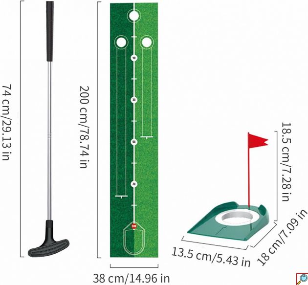 Παιδικό Σετ Golf με Τάπητα Putting 7888-46A – Εξάσκηση Ακριβείας - 3 Τρύπες, 12 Μπάλες, Εσωτερικού & Εξωτερικού Χώρου, για Παιδιά 3+
