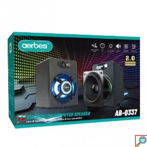 Aerbes Σετ 2 Ηχείων USB με RGB Φωτισμό για Υπολογιστές & Τηλεοράσεις