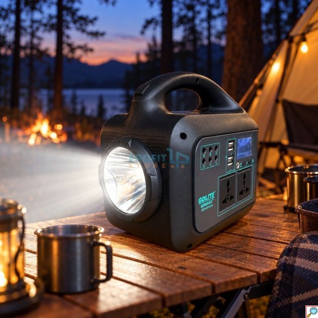 Σετ Ηλιακός Σταθμός Ενέργειας 150W με Ηλιακό Πάνελ 30W, Φορητός, Μπαταρία LiFePO4, 2 Πρίζες 220V, USB, 3 Λάμπες LED, Φακός, για Κάμπινγκ και Διακοπές Ρεύματος