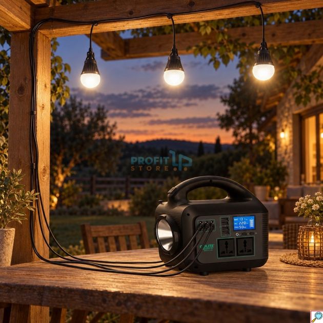 Σετ Ηλιακός Σταθμός Ενέργειας 150W με Ηλιακό Πάνελ 30W, Φορητός, Μπαταρία LiFePO4, 2 Πρίζες 220V, USB, 3 Λάμπες LED, Φακός, για Κάμπινγκ και Διακοπές Ρεύματος