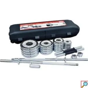 Σετ Aλτήρες & Μπάρα 50kg σε Βαλίτσα 152cm - Ρυθμιζόμενα Βάρη Dumbell Set GL-24221