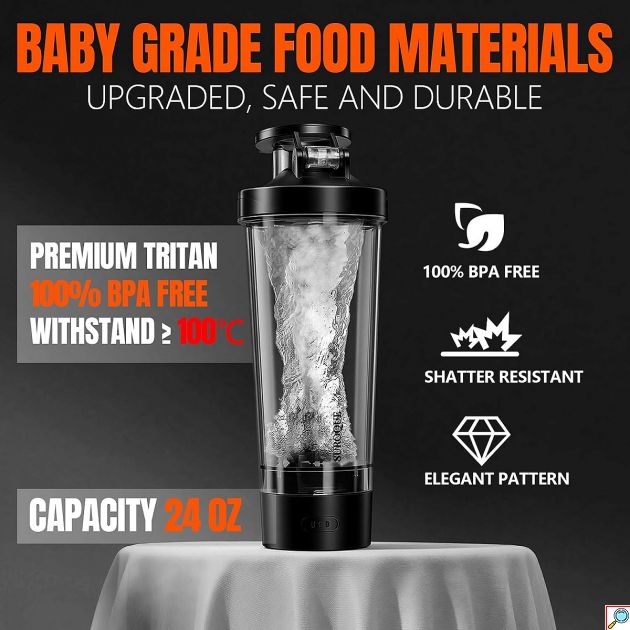 Ηλεκτρικό Shaker Πρωτεΐνης MDHL FFX-396 700ml – Αυτόματη Ανάδευση & Φόρτιση USB-C - Από Υλικό Tritan, Χωρίς BPA, 100% Αδιάβροχο IPX5