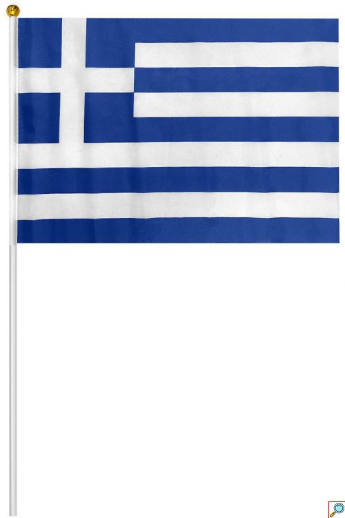 Σημαία Ελληνική Πάνινη 32×45cm με Πλαστική Λαβή 60cm - 12 Τεμάχια