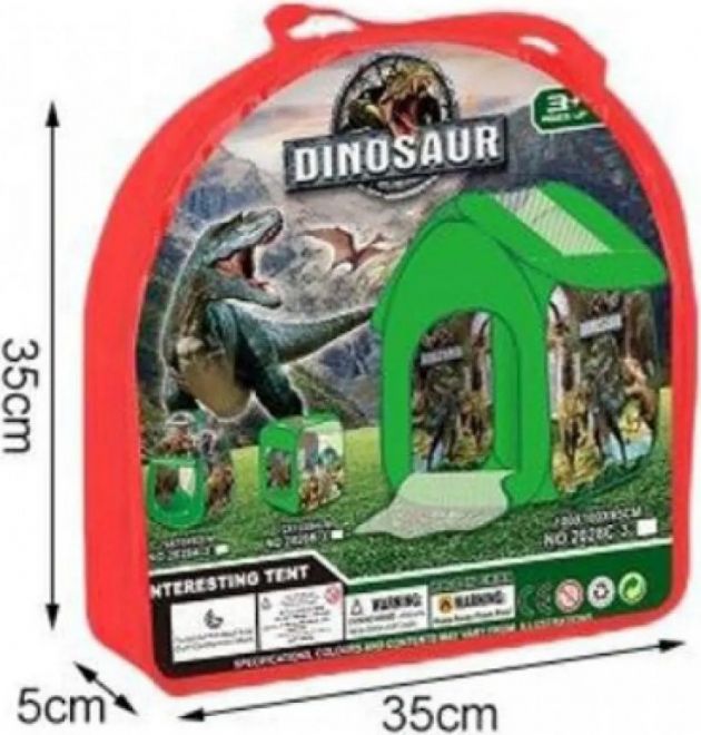 Παιδική Σκηνή Dinosaur - Pop-Up Σκηνή με 9 Φιγούρες Δεινοσαύρων - Ιδανική για Εσωτερικό & Εξωτερικό Χώρο, 100x100x95cm