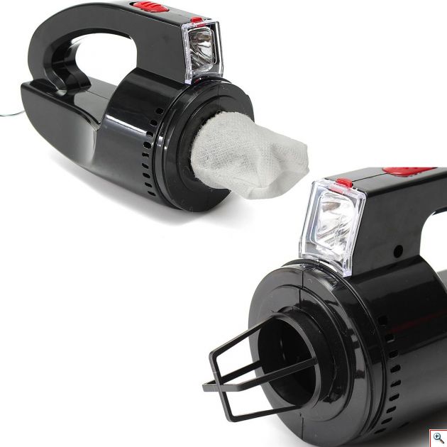 Φορητό Σκουπάκι Αυτοκινήτου 60W High-Power με Φακό LED Automobile Vacuum Cleaner Portable 12V για τον Αναπτήρα Αυτοκινήτου
