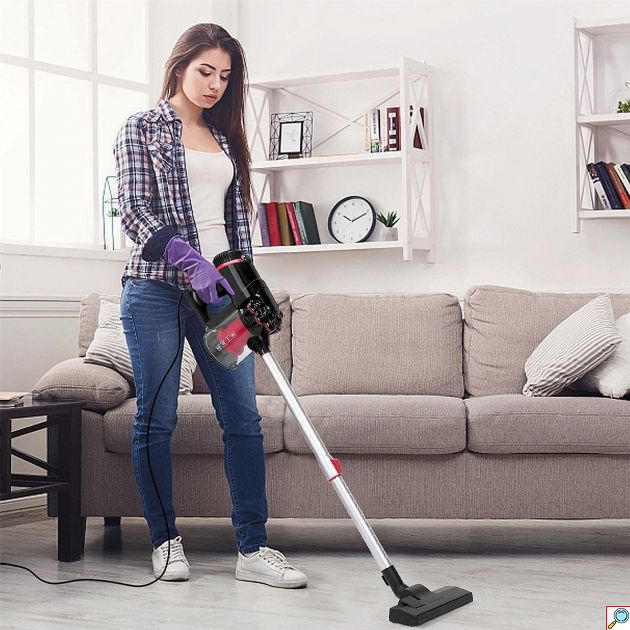 Ηλεκτρική Σκούπα Stick 2 σε 1 600W – Δυνατή Απορρόφηση 15kPa - Με Κάδο 1L, Διπλό Φίλτρο & Εξαρτήματα για Δάπεδα & Επιφάνειες