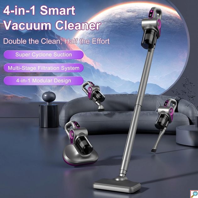 Ασύρματη Σκούπα Stick 4 σε 1 – 15.000Pa & UV-C Φιλτράρισμα