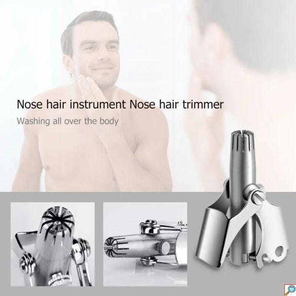 Men Groomer Χειροκίνητη Κουρευτική Μύτης & Αυτιών χωρίς Κοψίματα SafeCut - Exclusive Silver Hawk Hair Trimmer