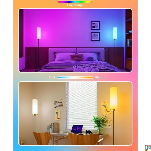 Smart Επιδαπέδιο Φωτιστικό RGB LED 165cm με Τηλεχειριστήριο & APP