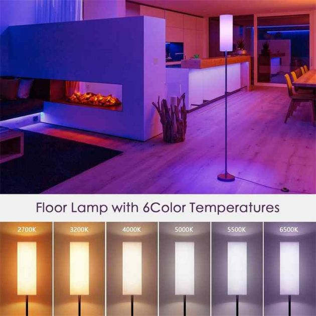 Smart Επιδαπέδιο Φωτιστικό RGB LED 165cm με Τηλεχειριστήριο & APP