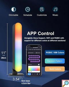 Smart LED RGB Μπάρες Φωτισμού με Τηλεχειριστήριο, App & Φωνητικό Έλεγχο - Για Gaming & TV