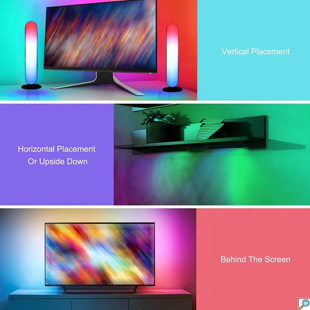 Smart LED RGB Μπάρες Φωτισμού με Τηλεχειριστήριο, App & Φωνητικό Έλεγχο - Για Gaming & TV