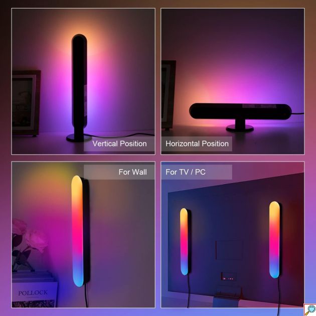 Smart LED RGB Μπάρες Φωτισμού με Τηλεχειριστήριο, App & Φωνητικό Έλεγχο - Για Gaming & TV