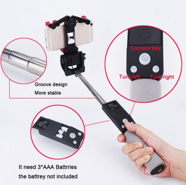 Έξυπνο Περιστρεφόμενο 360° Selfie Stick με Ενσωματωμένα Κουμπιά & Bluetooth - Smart Rotation Selfie Stick iPhoto