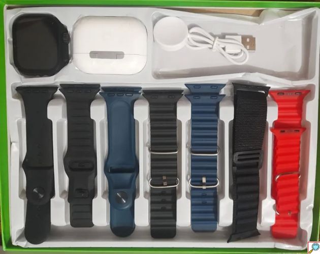 Smartwatch 7+2 σε 1 – Με Ακουστικά & 7 Λουράκια - Smart Watch με Bluetooth Κλήσεις, Ασύρματη Φόρτιση, Αθλητικές Λειτουργίες