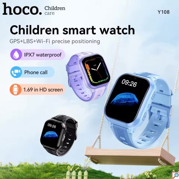 Παιδικό Smartwatch HOCO – Ασφάλεια και Επικοινωνία με 4G, GPS, Κάμερα, IPX7