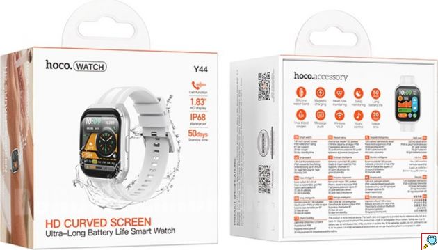 Smartwatch HOCO – Bluetooth Κλήσεις, 1.83 HD Οθόνη, IP68, Καρδιακοί Παλμοί και Μπαταρία 1000mAh