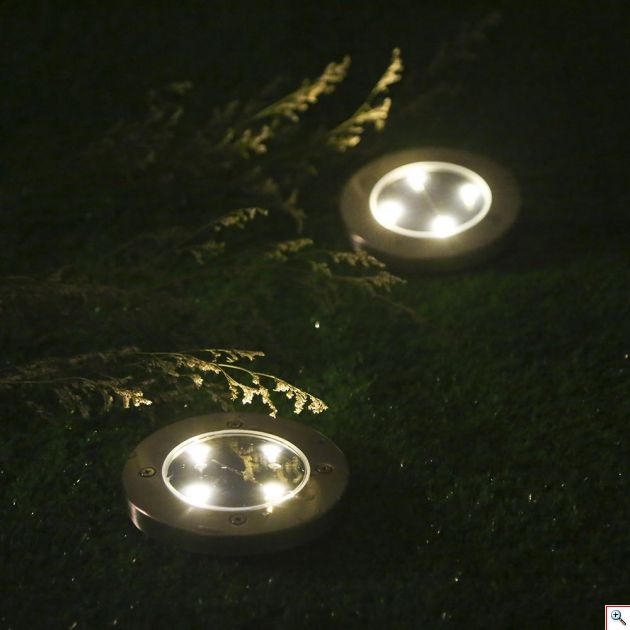 Σετ Ηλιακό Καρφωτό - Χωνευτό Φωτιστικό Led Κήπου με Αισθητήρα Φωτός - 4 Τεμάχια