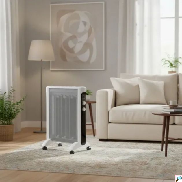 Ηλεκτρική Σόμπα 2000W – Άμεση Θέρμανση & Ασφάλεια - Με Ρυθμιζόμενο Θερμοστάτη, 2 Βαθμίδες & Ροδάκια Μεταφοράς