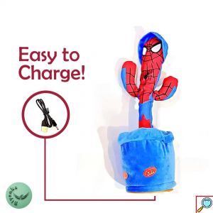 Spiderman Funky Cactus - Επαναφορτιζόμενο USB Παιχνίδι Κάκτος Spiderman που Χορεύει, Τραγουδάει & Μιλάει