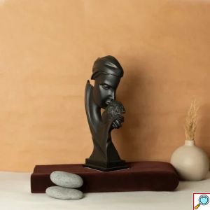 Επιτραπέζιο Διακοσμητικό “Mother” - Μητέρα και Υιός Ρητίνης Μαύρο 20x7x16cm 