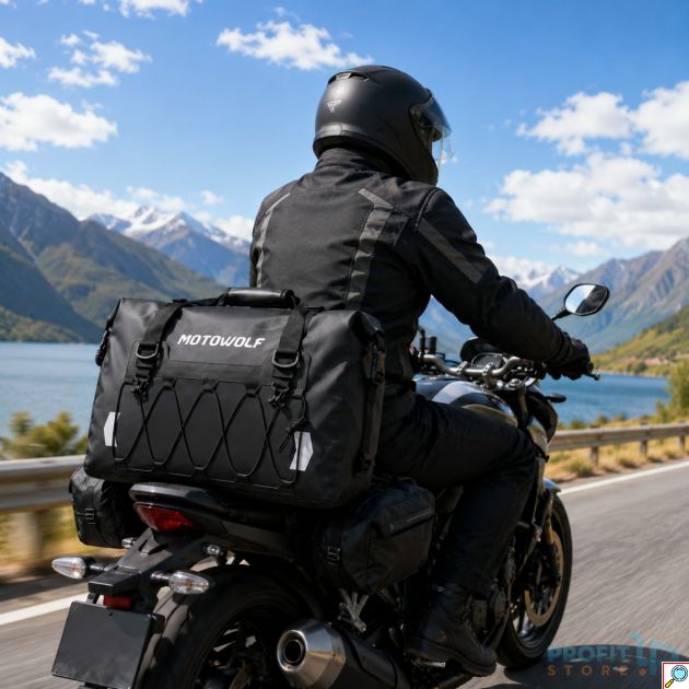 Στεγανός Σάκος 40L Ουράς Μοτοσυκλέτας Motowolf MB4 – Ευελιξία και Άνεση