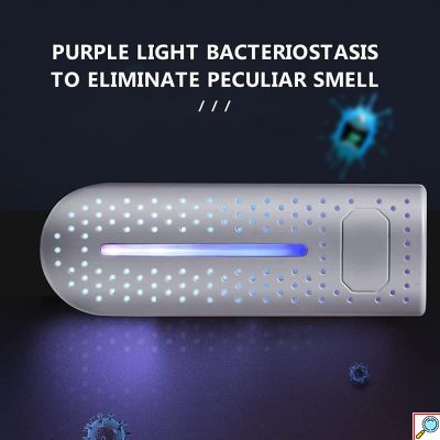 Ηλεκτρικός Αποστειρωτής UV & Στεγνωτήρας Παπουτσιών 2 σε 1 - Καταπολέμηση Οσμών - 2 x Mini Αερόθερμα Λευκό