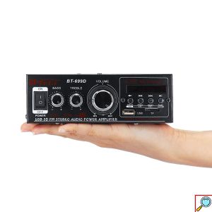Στερεοφωνικός Ραδιοενισχυτής με Bluetooth - Λειτουργία Καραόκε - Τηλεχειριστήριο - 360W PMPO Μαύρος