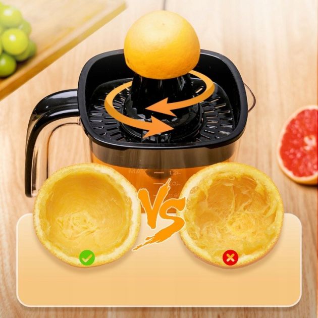 Ηλεκτρικός Στίφτης 1.2L – Για Φρέσκο Χυμό Εύκολα & Γρήγορα - 40W, Διπλή Περιστροφή, Αποσπώμενη Κανάτα, Χωρίς BPA, για Εσπεριδοειδή