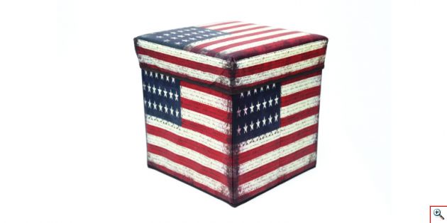 Σκαμπό και Αποθυκευτικός Χώρος USA Flag Storage Box