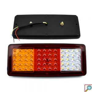 LED Συνδυαστικό Φανάρι Σήμανσης STOP, Φλας & Όπισθεν για Φορτηγά & Ρυμουλκά 24V - Μαύρο 2τμχ