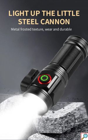 Mini Επαναφορτιζόμενος Φακός Super Bright LED με Λεπίδα Κοπής και 5 Λειτουργίες Φωτισμού