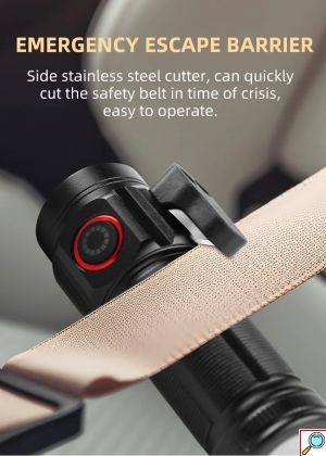 Mini Επαναφορτιζόμενος Φακός Super Bright LED με Λεπίδα Κοπής και 5 Λειτουργίες Φωτισμού