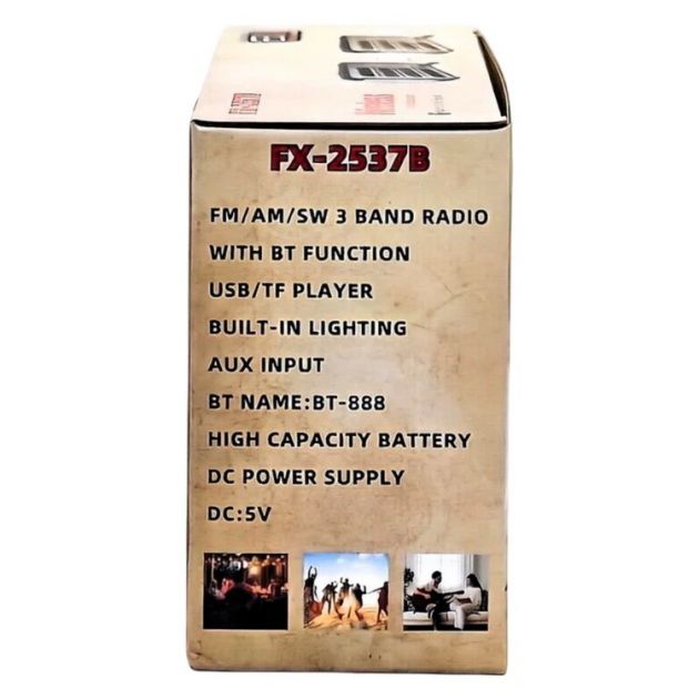 Ρετρό Ραδιόφωνο FX-2537B AM/FM/SW - Bluetooth, USB, TF Card & Φακός LED