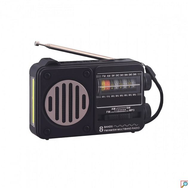 Φορητό Ραδιόφωνο Cmik – 8 Ζώνες FM/AM/SW1-6, Επαναφορτιζόμενο Μαύρο Γκρι