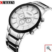 Ανδρικό Ρολόι CURREN M8001 Silver & White 