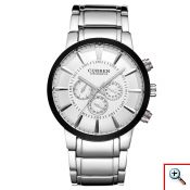 Ανδρικό Ρολόι CURREN M8001 Silver & White 