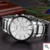 Ανδρικό Ρολόι CURREN M8001 Silver & White 