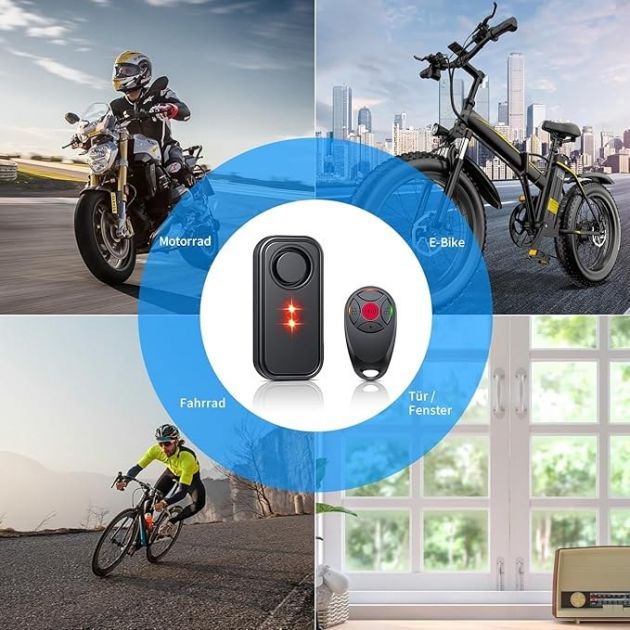 Ασύρματος Συναγερμός 113dB για Ποδήλατο και Μοτοσυκλέτα με Τηλεχειριστήριο, Αντικλεπτική Προστασία