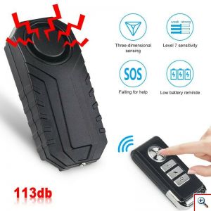Συναγερμός Μηχανής/Ποδηλάτου 113 dB, με Αισθητήρα Κραδασμών, Τηλεχειριστήριο, Χωρίς Καλώδια, Αντικλεπτικό Μηχανής με Εύκολη Τοποθέτηση, OEM