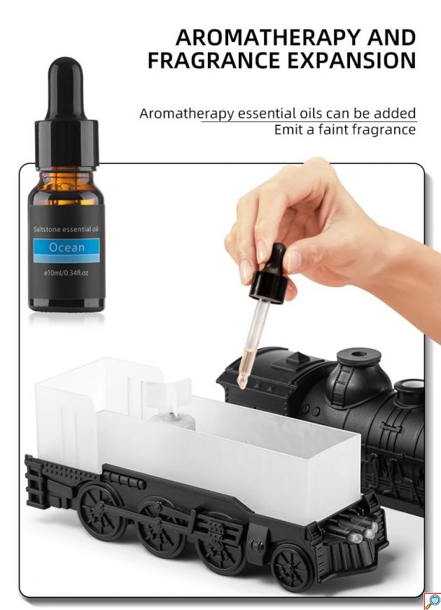 Συσκευή Αρωματοθεραπείας με Φωτισμό LED 300ml με Τηλεχειριστήριο - Σε Σχήμα Τρένο