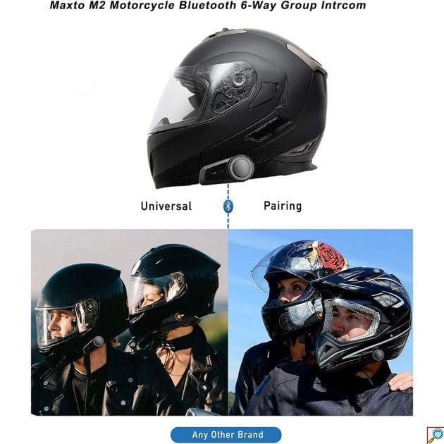 Σύστημα Μονής Ενδοεπικοινωνίας Bluetooth/FM Radio για Κράνος Μηχανής Maxto M2 Intercom 