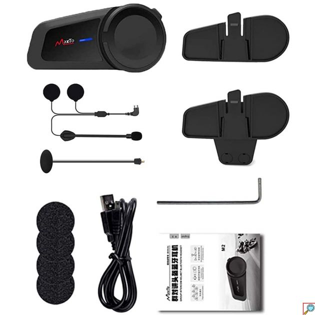 Σύστημα Μονής Ενδοεπικοινωνίας Bluetooth/FM Radio για Κράνος Μηχανής Maxto M2 Intercom 